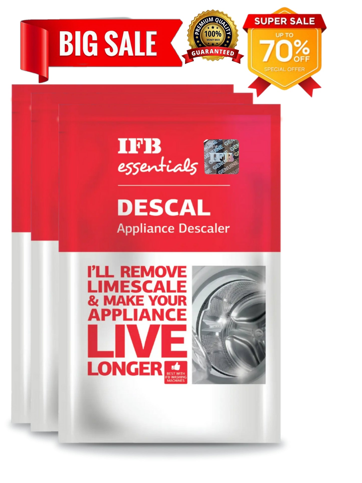 IFB Washing Machine Cleaner Powder (Descaling Powder) -Pack of 4( 400g )