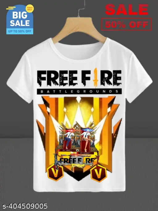 Free-Fire Printed T-Shirts for Kids Unisex