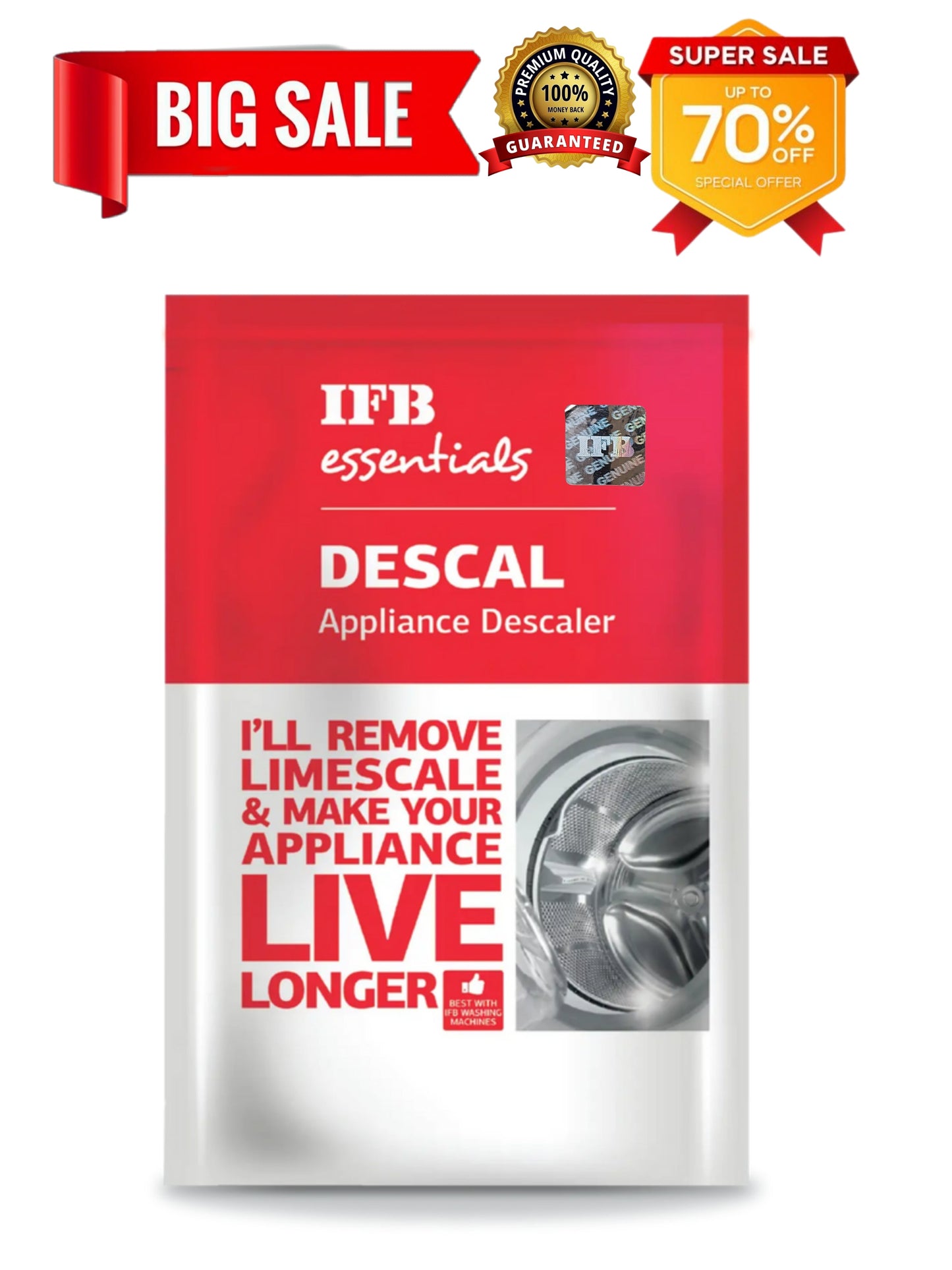 IFB Washing Machine Cleaner Powder (Descaling Powder) -Pack of 4( 400g )