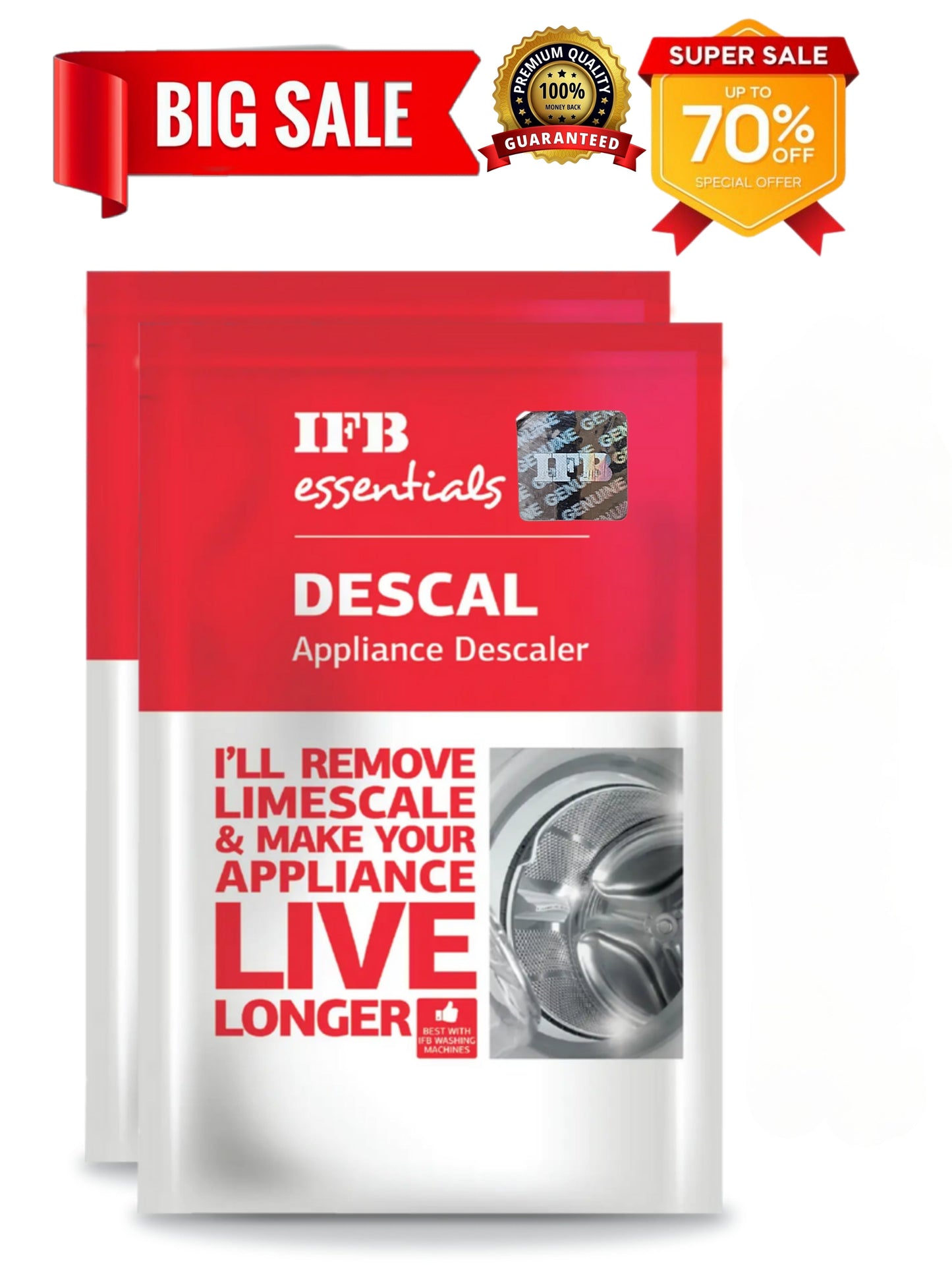 IFB Washing Machine Cleaner Powder (Descaling Powder) -Pack of 4( 400g )