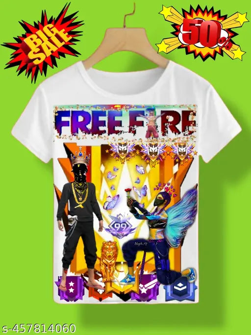 Free-Fire Printed T-Shirts for Kids Unisex