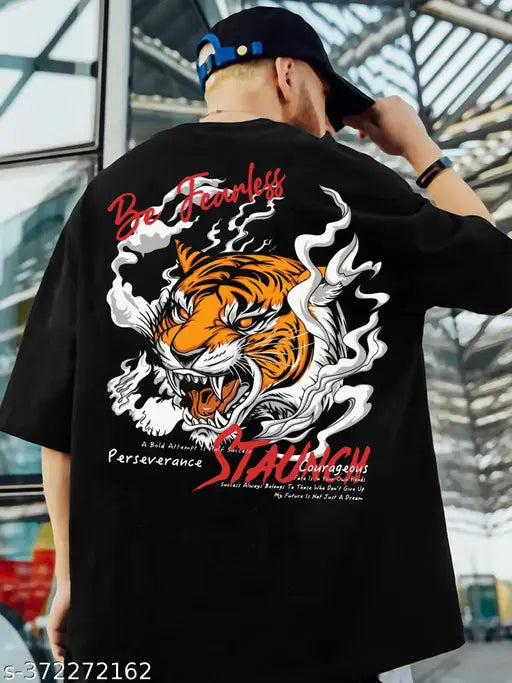 Oversized Men's Cotton Blend Printed T-Shirt