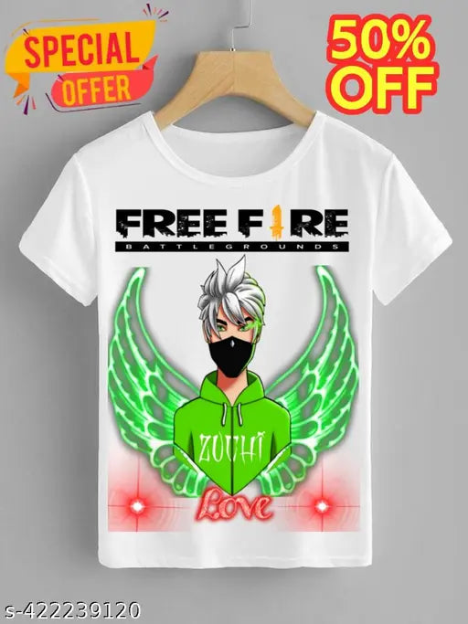 Free-Fire Printed T-Shirts for Kids Unisex