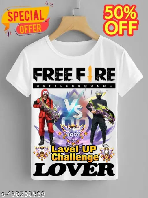 Free-Fire Printed T-Shirts for Kids Unisex
