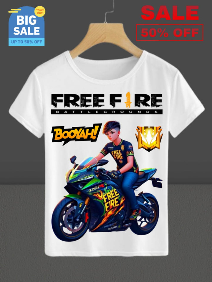 Free-Fire Printed T-Shirts for Kids Unisex