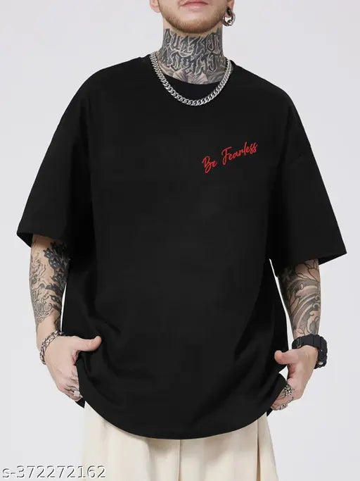 Oversized Men's Cotton Blend Printed T-Shirt
