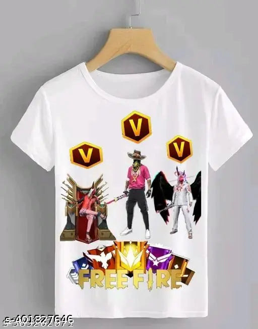 Free-Fire Printed T-Shirts for Kids Unisex