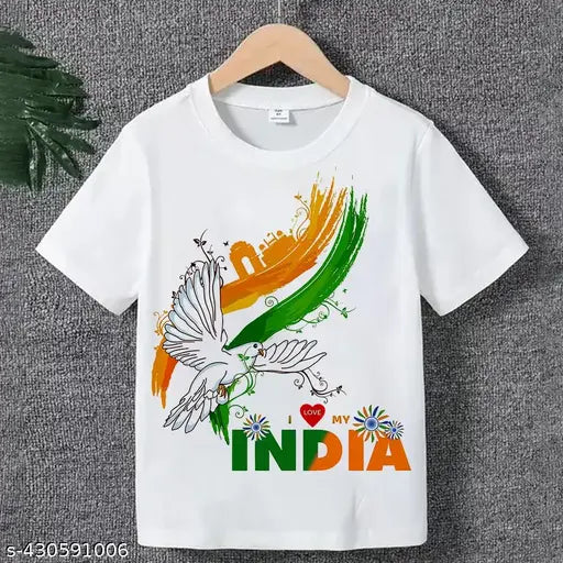 REPUBLIC Day Printed White Boys & Girl TShirts