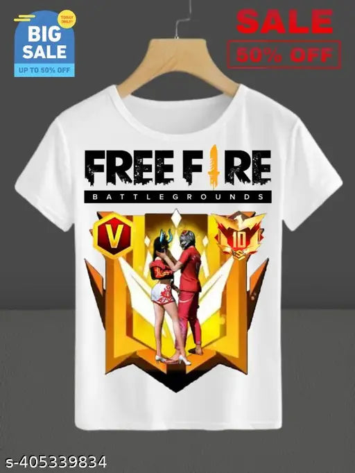 Free-Fire Printed T-Shirts for Kids Unisex