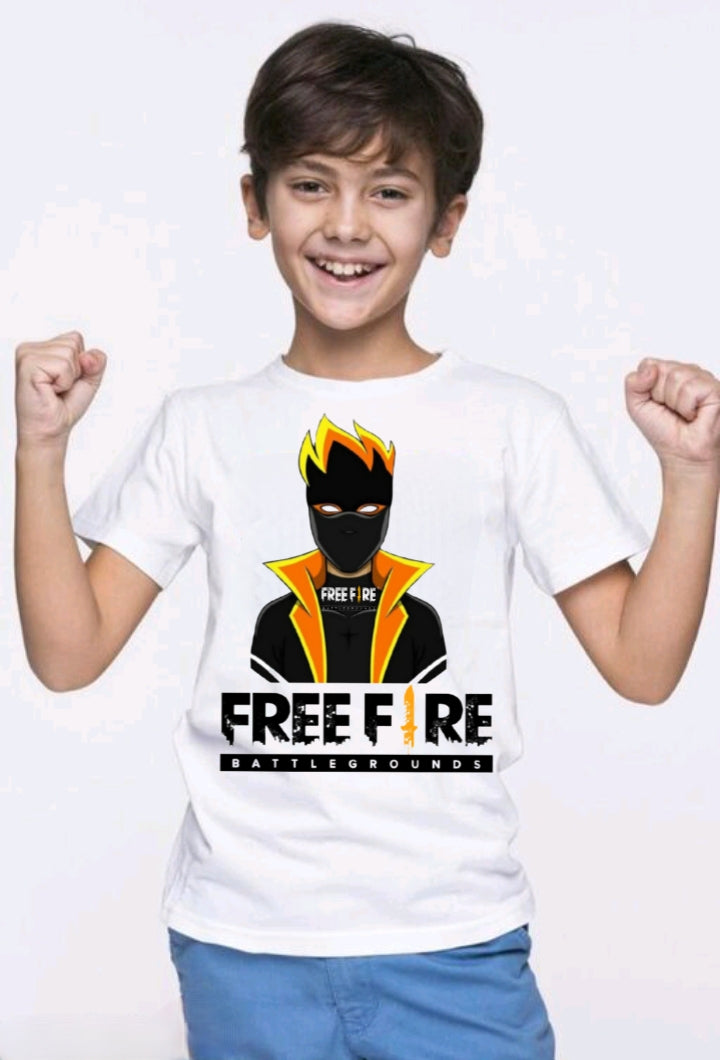 Free-Fire Printed T-Shirts for Kids Unisex