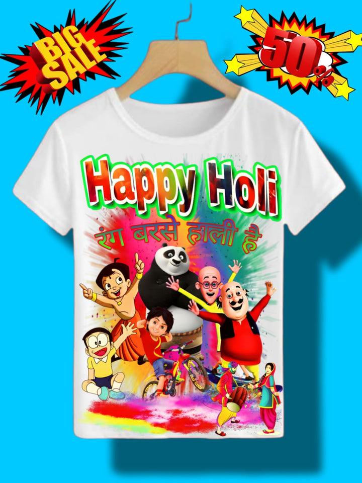 Unisex Kids’ Premium Holi Printed T-Shirts