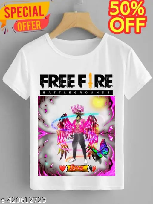 Vibrant Free-Fire Print T-Shirts – Unisex Design for Kids