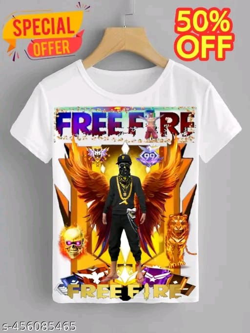 Free-Fire Printed T-Shirts for Kids Unisex