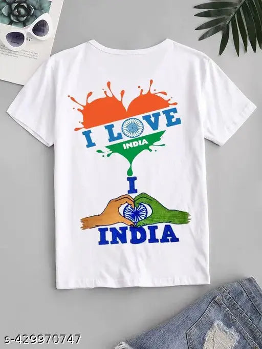 I Love My India T-shirt PRINTED) SHORT SLEEVES ROUND NEACK NEW TRANDY T-SHIRT FOR GIRLS & BOYS