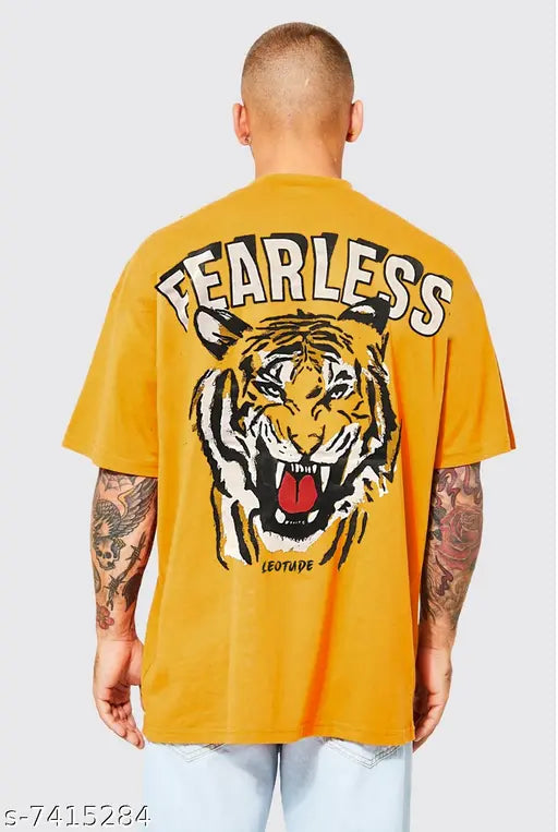 Oversized Men's Cotton Blend Printed T-Shirt