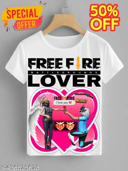 Free-Fire Printed T-Shirts for Kids Unisex