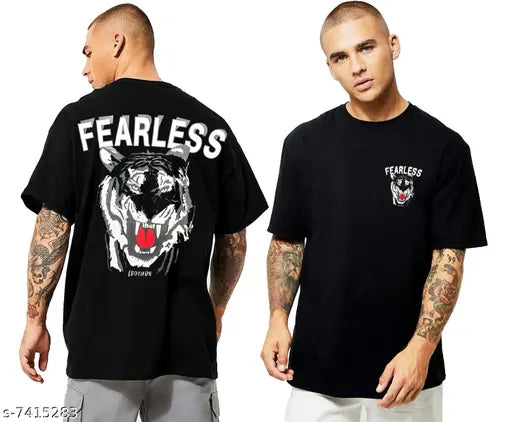 Oversized Men's Cotton Blend Printed T-Shirt