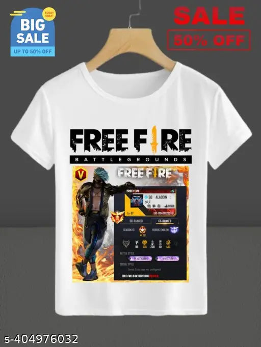 Free-Fire Printed T-Shirts for Kids Unisex