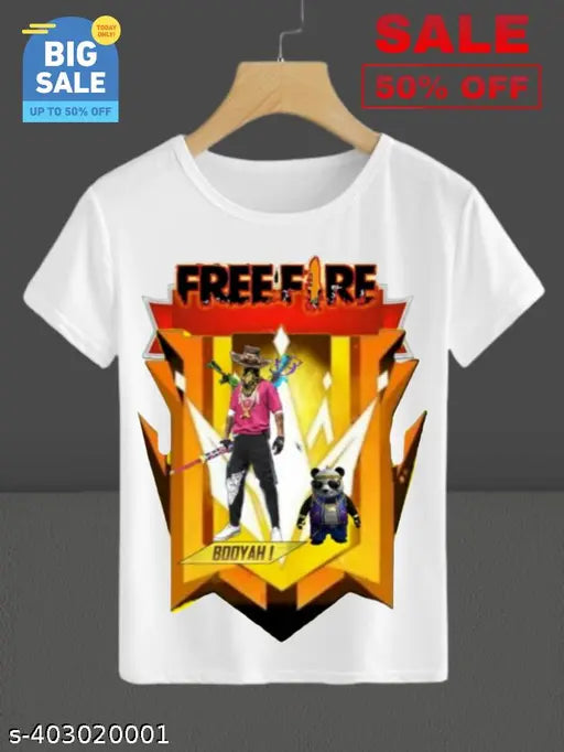 Free-Fire Printed T-Shirts for Kids Unisex
