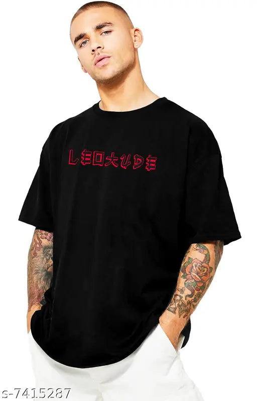 Oversized Men's Cotton Blend Printed T-Shirt