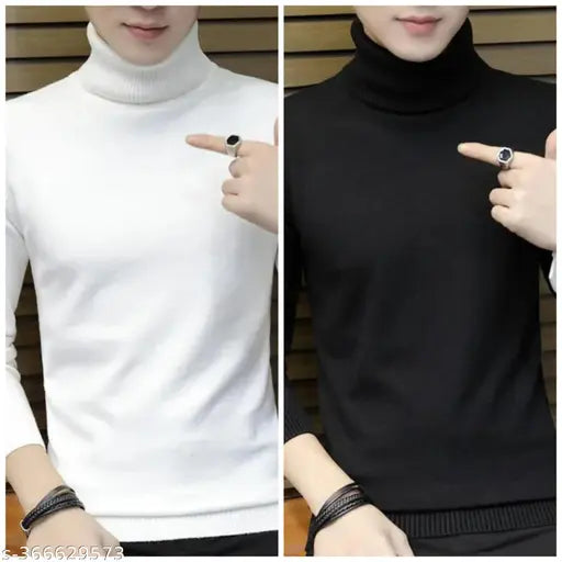 Men's Fancy Full Sleeve High Neck Sweater Pullover  (Pack of 1)