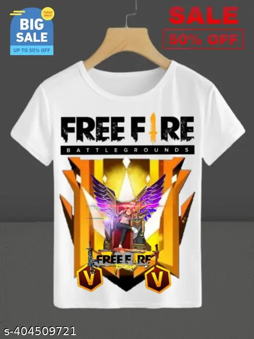Free-Fire Printed T-Shirts for Kids Unisex