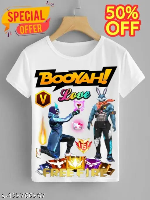 Free-Fire Printed T-Shirts for Kids Unisex