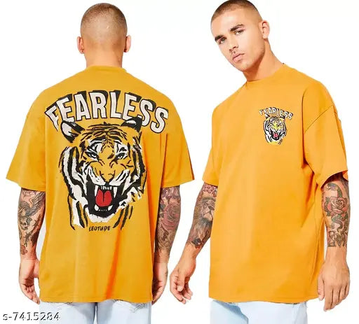 Oversized Men's Cotton Blend Printed T-Shirt