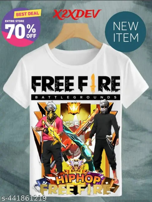 Free-Fire Printed T-Shirts for Kids Unisex