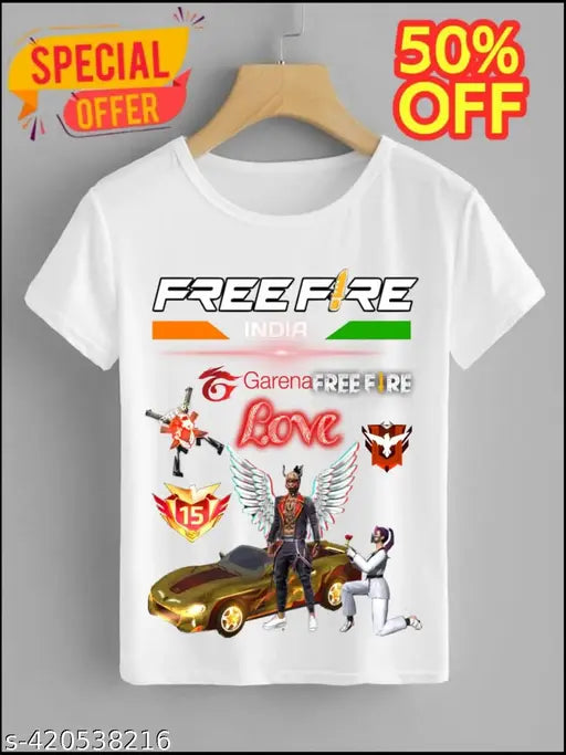 Unisex Kids T-Shirts – Free-Fire Theme (Durable & Breathable)