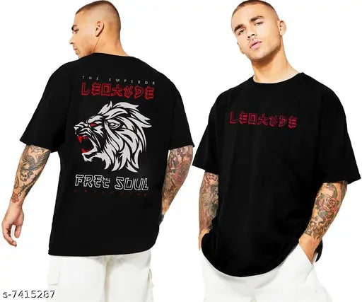 Oversized Men's Cotton Blend Printed T-Shirt