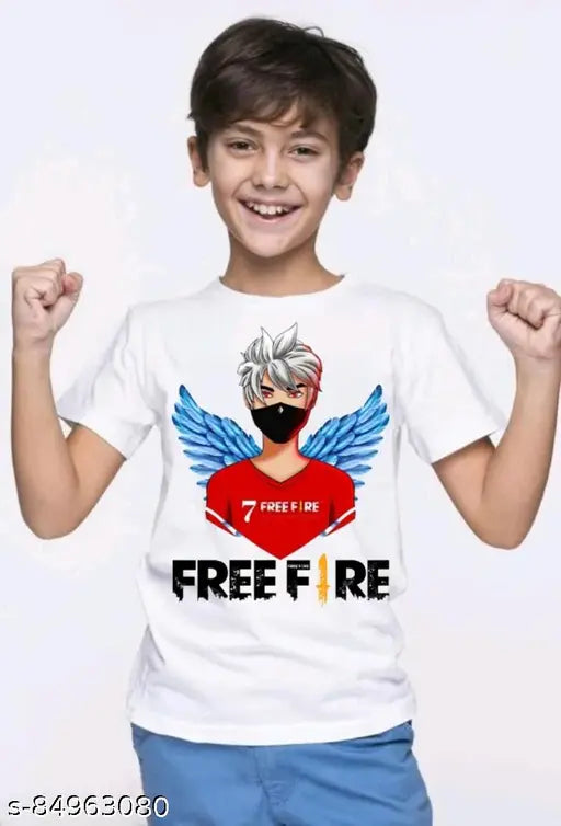 Free-Fire Printed T-Shirts for Kids Unisex