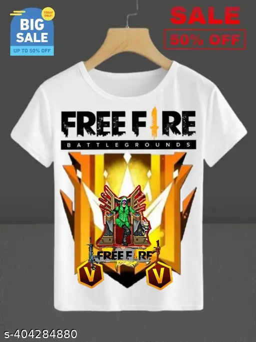 Free-Fire Printed T-Shirts for Kids Unisex