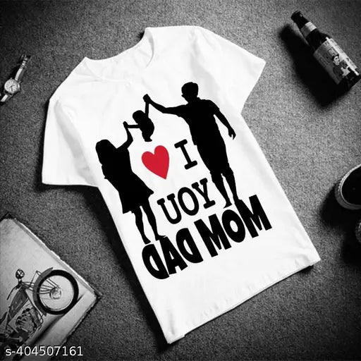 New Trendy "Mom Dad" Printed T-Shirts for Unisex Kids (Boys & Girls)