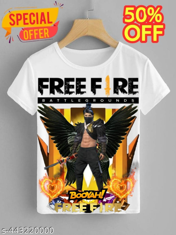 Free-Fire Printed T-Shirts for Kids Unisex