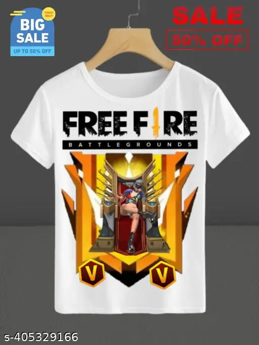 Free-Fire Printed T-Shirts for Kids Unisex