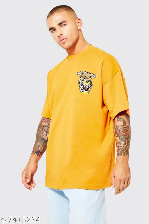 Oversized Men's Cotton Blend Printed T-Shirt