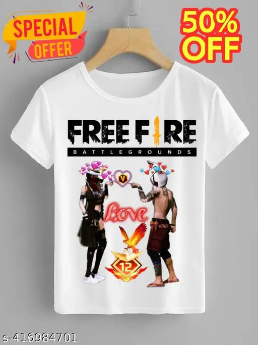 Free-Fire Printed T-Shirts for Kids Unisex