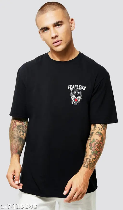Oversized Men's Cotton Blend Printed T-Shirt
