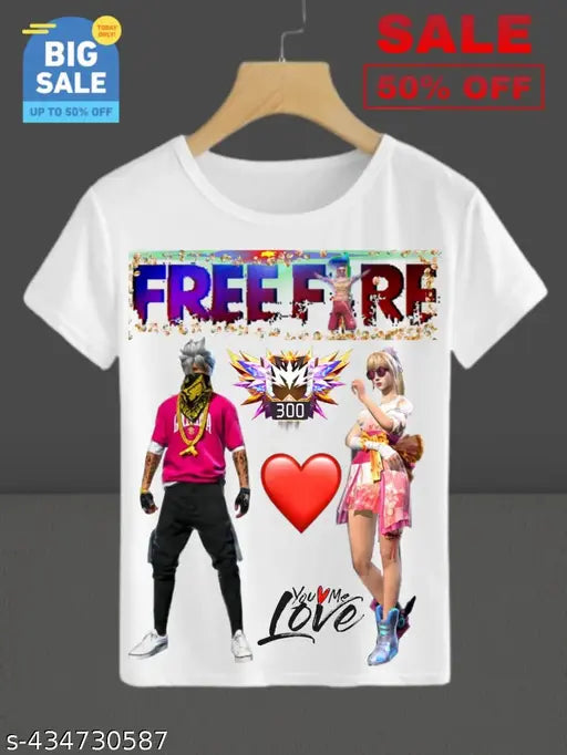 Free-Fire Printed T-Shirts for Unisex Kids