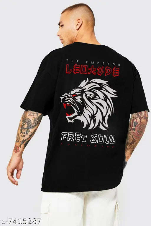 Oversized Men's Cotton Blend Printed T-Shirt