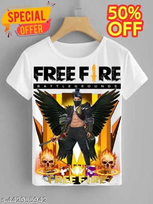 Free-Fire Printed T-Shirts for Kids Unisex