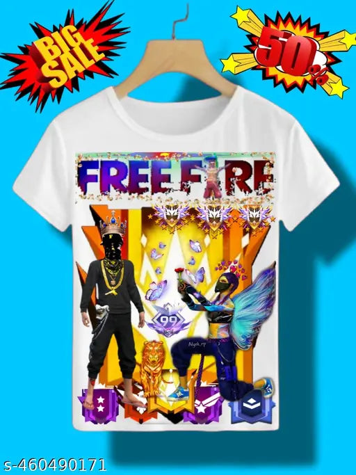 Free-Fire Printed T-Shirts for Boys Girls