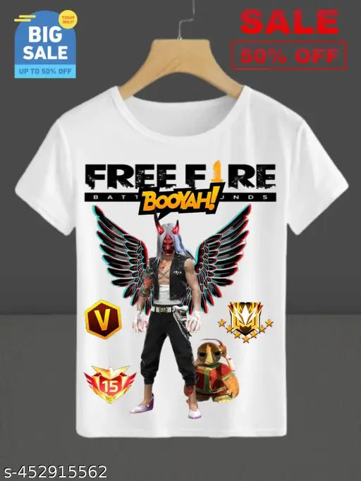 Free-Fire Printed T-Shirts for Kids Unisex