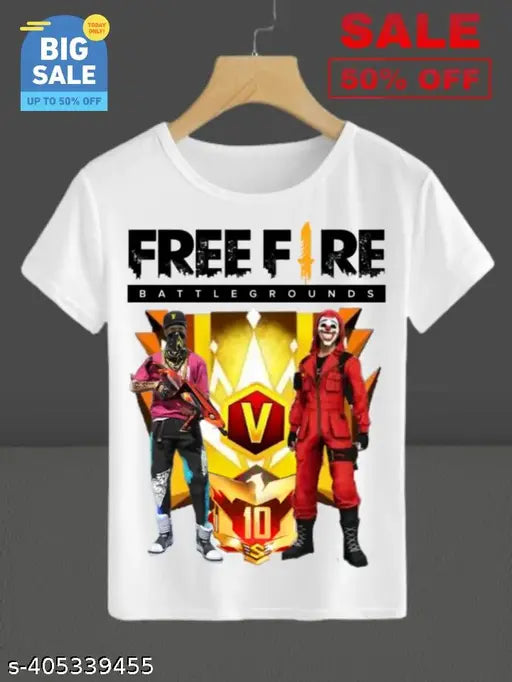 Free-Fire Printed T-Shirts for Kids Unisex