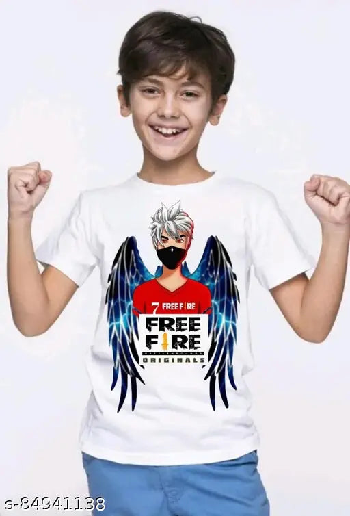 Free-Fire Printed T-Shirts for Kids Unisex